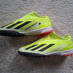 Adidas Kids Crazyfast Neon Yellow Black Turf Shoes